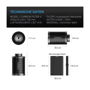 AC Infinity Aktivkohlefilter 1308m³/h kaufen 2