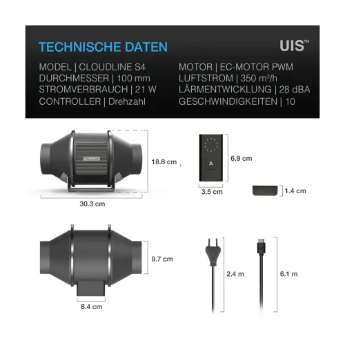 AC Infinity Cloudline S8 EC Inline-Lüfter kaufen