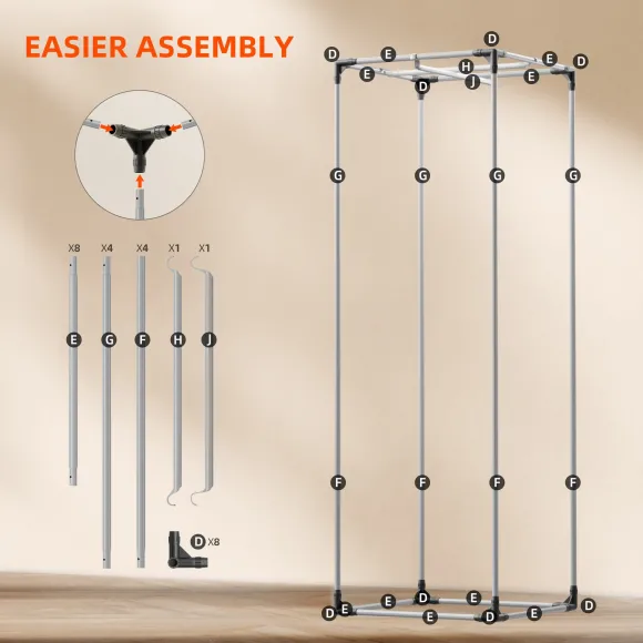 Stahlgestänge 16mm für Spider Farmer Growzelt 60x60x180 einfacher Aufbau