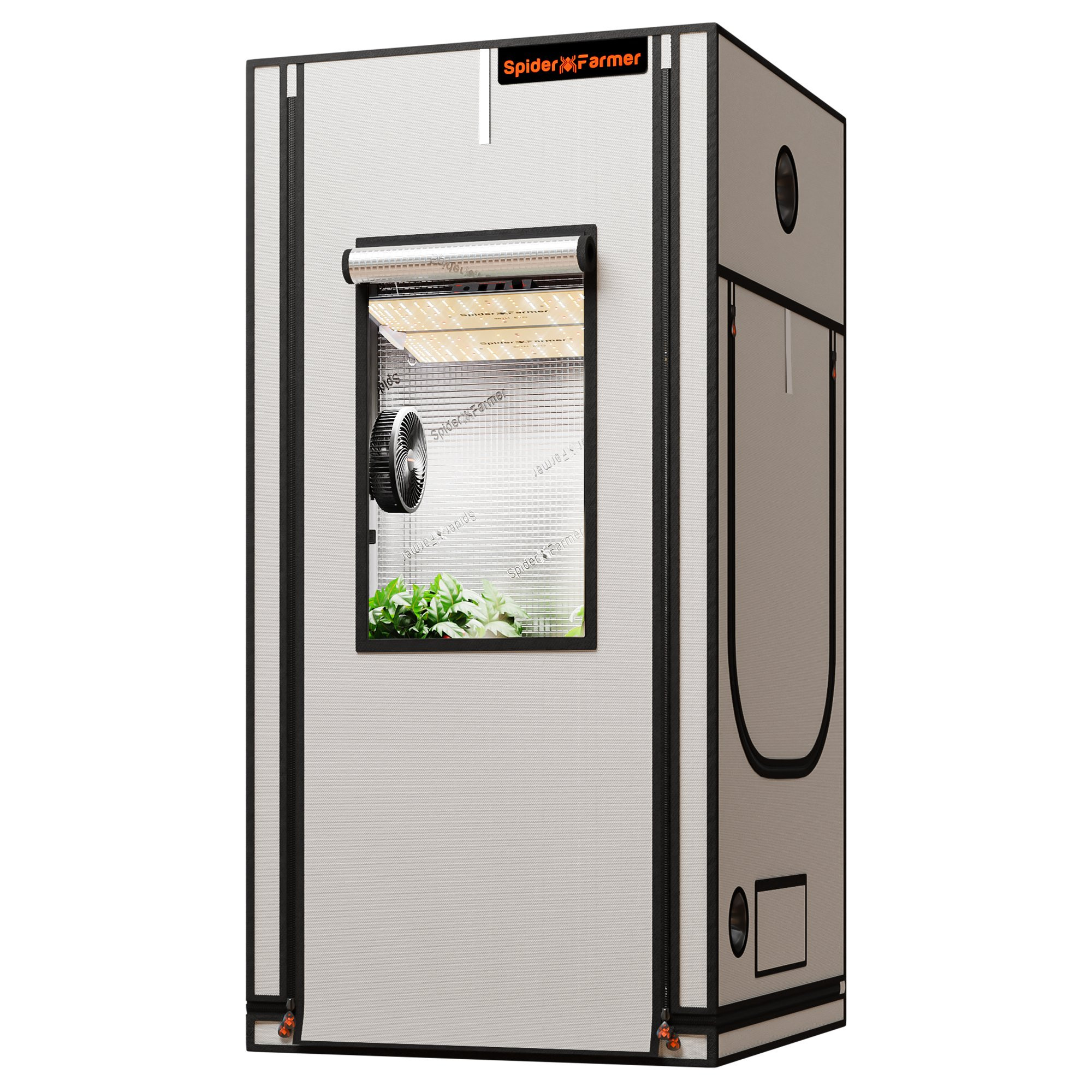 Spider Farmer Growzelt 90x90x180 cm | Pro Indoor Grow Tent 2000D Mylar