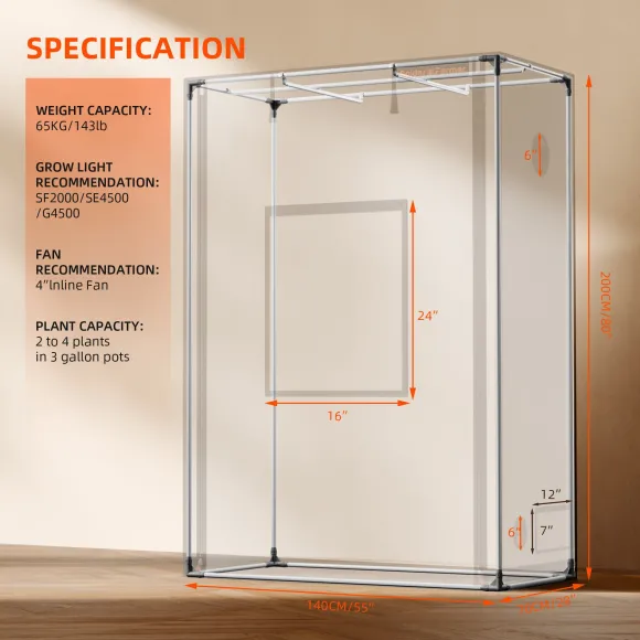 Spider Farmer Pro Growzelt 140x70x200 cm kaufen