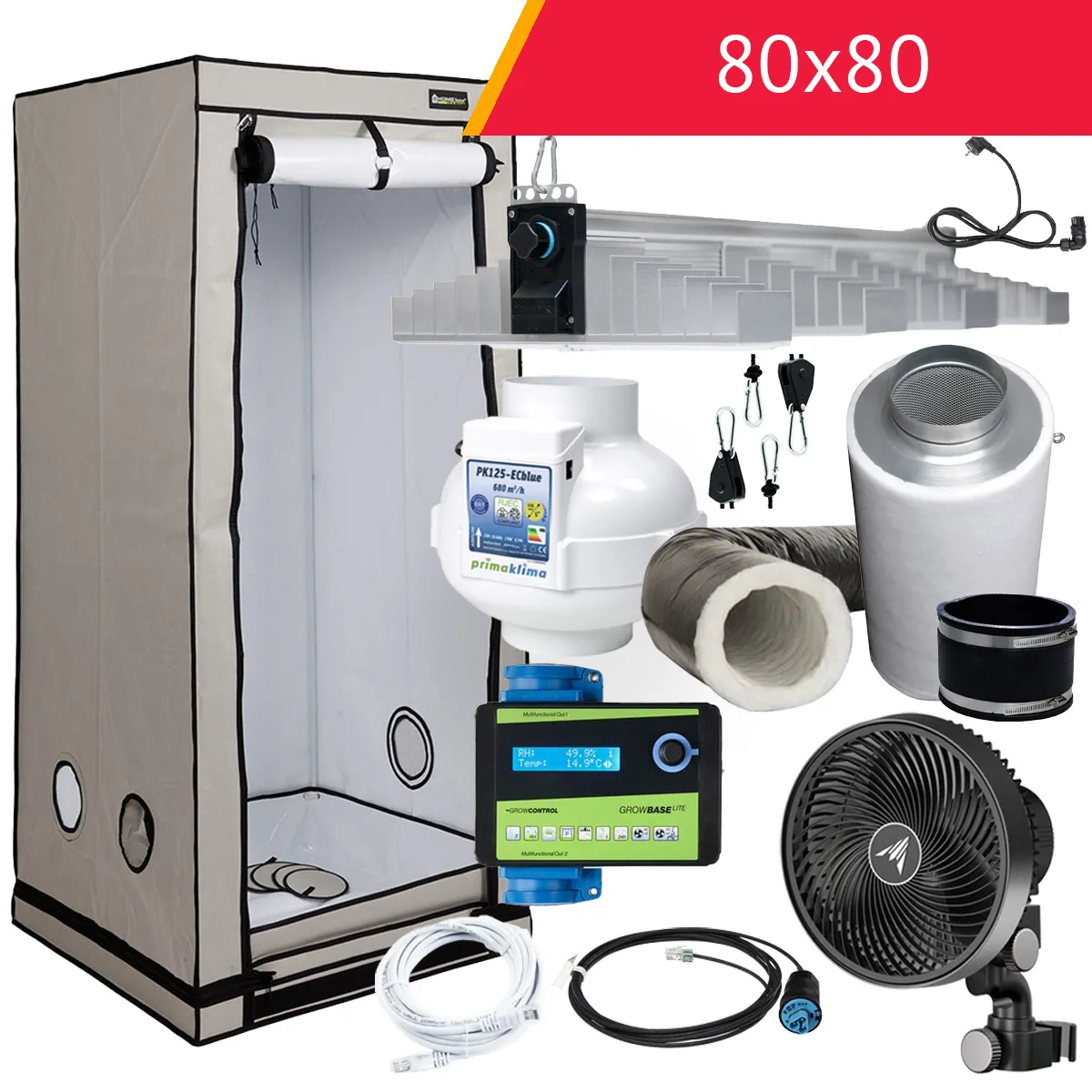 Sanlight & Homebox GrowControl Komplettset M | 80x80x180 cm | 265 Watt