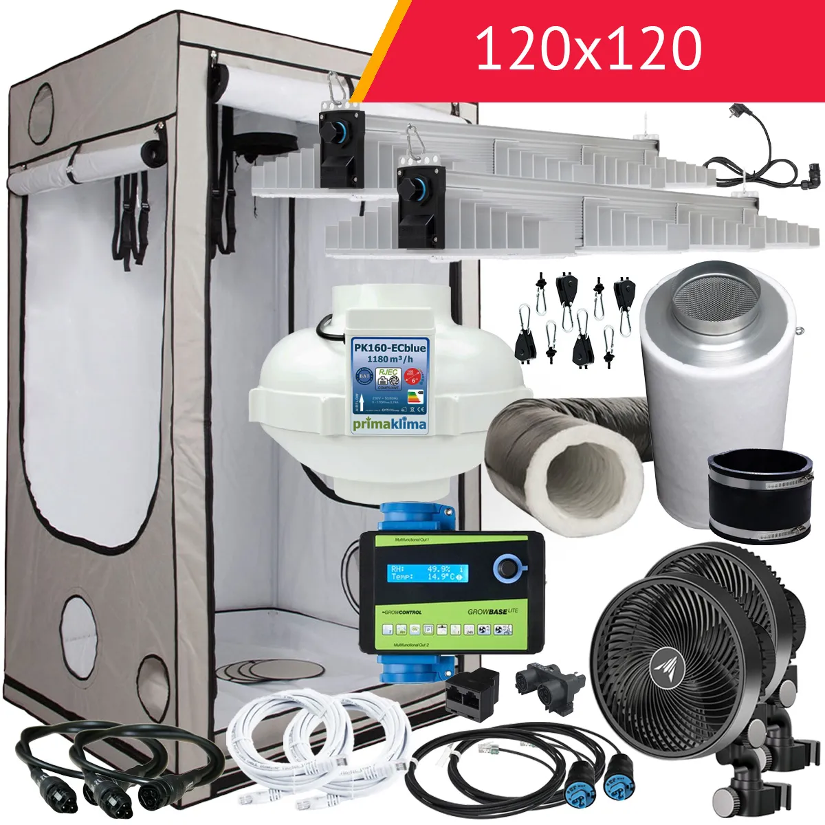 Sanlight & Homebox GrowControl Komplettset XL | 120x120x220 cm | 530 Watt