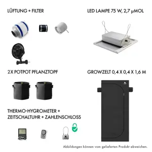 Caluma Growbox Komplettset 40x40x160cm 75W kaufen
