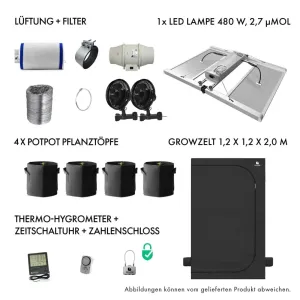 Caluma Komplettset XL 120x120x200cm 480W kaufen