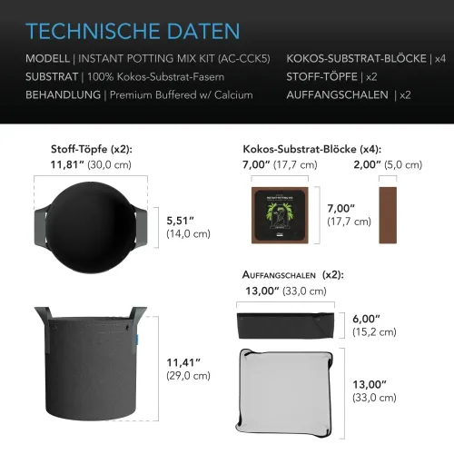 AC Infinity Kokos Komplett Set Pflanzenzucht kaufen