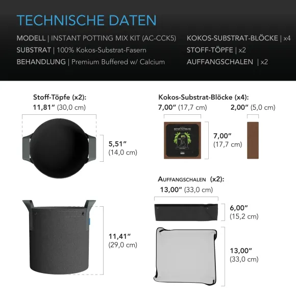 AC Infinity Kokos Komplett Set Pflanzenzucht kaufen