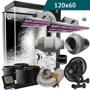 Caluma Komplettset RM 120x60 cm | 150W LED Growbox Set für 3 Pflanzen