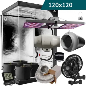 Caluma Komplettset XL 120x120 cm | 480W LED Growbox Set für 4 Pflanzen