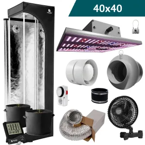 Caluma Komplettset Mini 40x40 cm | 75W LED Growbox Set für 1 Pflanze