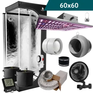Caluma Komplettset S 60x60 cm | 150W LED Growbox Set für 1–3 Pflanzen