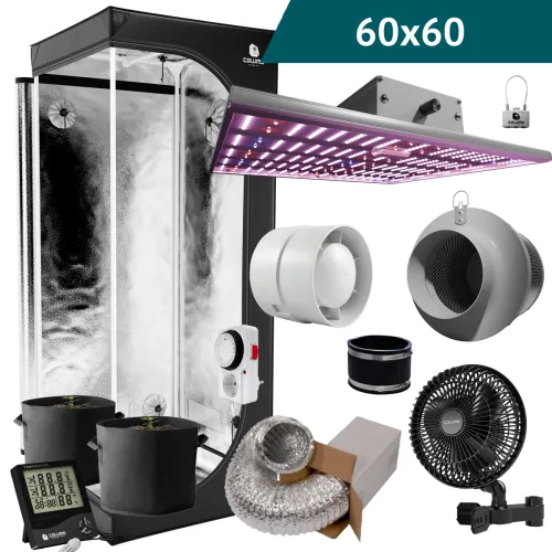 Caluma Komplettset S 60x60 cm | 150W LED Growbox Set für 1–3 Pflanzen