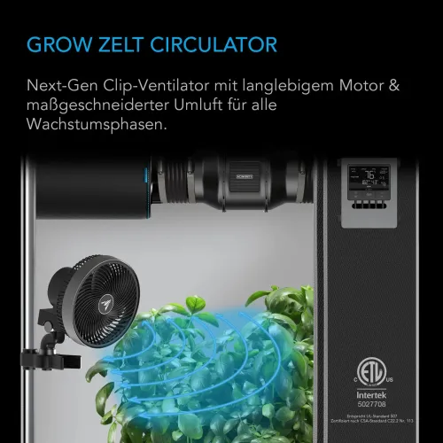 AC Infinity AI+ Grow Zelt-System 90x90x180 260W, 3 Pflanzen-Set