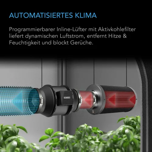 AC Infinity AI+ Grow Zelt-System 90x90x180 260W, 3 Pflanzen-Set