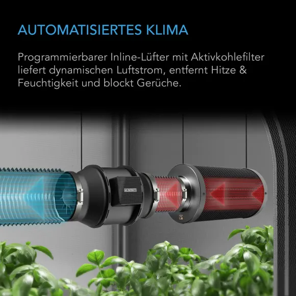 AC Infinity AI+ Grow Zelt-System 90x90x180 260W, 3 Pflanzen-Set