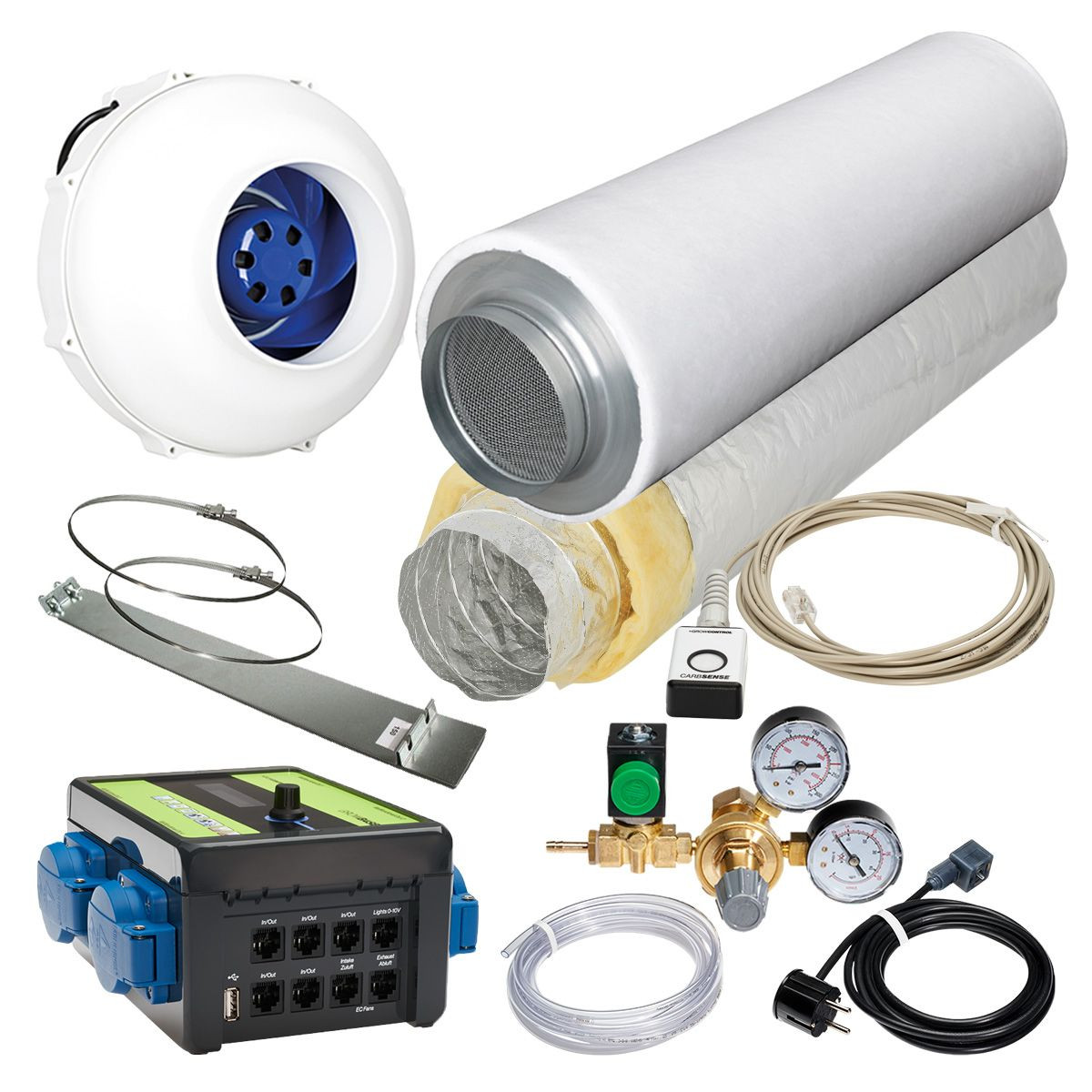 Grow Abluft Set Industry CO2 | silent | EC-TC | 1150m³/h | 160mm | 200x200 bis 240x240 cm