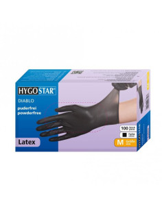 Latex gloves (black, 100 pcs) size M