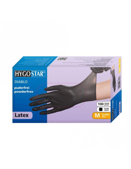 Latex Handschuhe (schwarz, 100 St.) Größe M