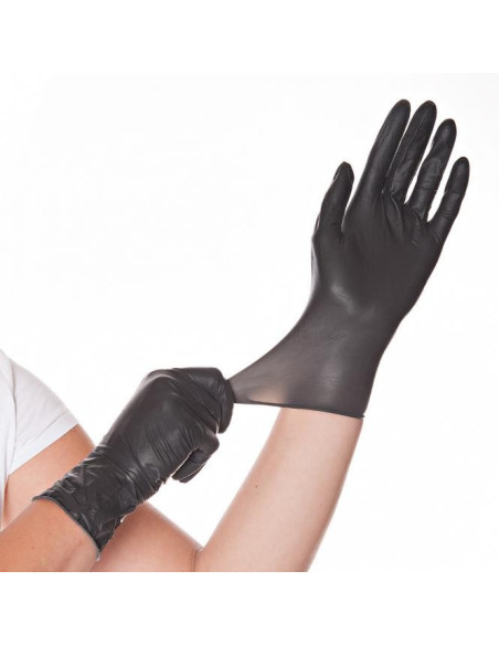 Latex gloves (black, 100 pcs.) size L
