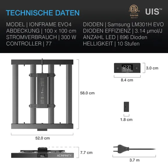 AC Infinity IONFRAME EVO4 300W Pflanzen LED kaufen